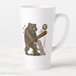 Taza De Café Latte jugador de béisbol