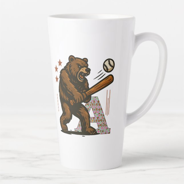 Taza De Café Latte jugador de béisbol (Derecha)