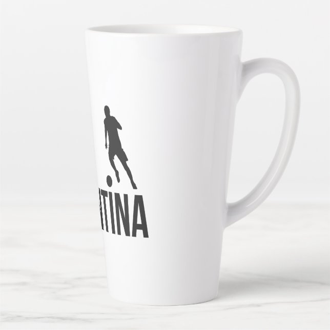 Taza De Café Latte Jugador de fútbol de bandera argentina usa el punt (Derecha)