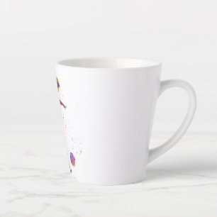 Taza De Café Latte Jugador de fútbol en acuarela