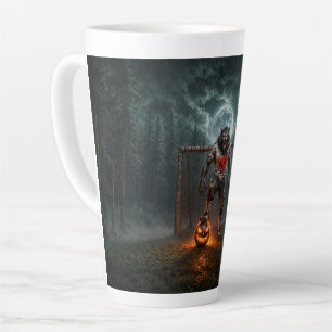 Taza De Café Latte Jugador de Fútbol Hombre Lobo Arte de Terror de Ha