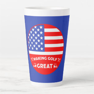 Taza De Café Latte Jugador de golf americano divertido
