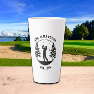 Taza De Café Latte Jugador de Golf Árboles de Pino Agregar Nombre 
