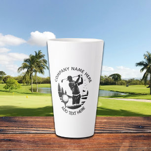 Taza De Café Latte Jugador de Golf Árboles de Pino Agregar Nombre 