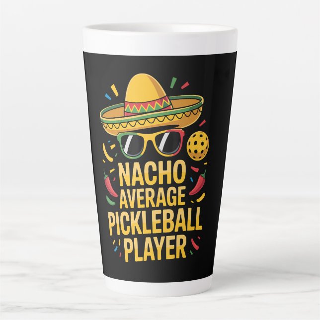 Taza De Café Latte Jugador de Pickleball No Promedio (Anverso)