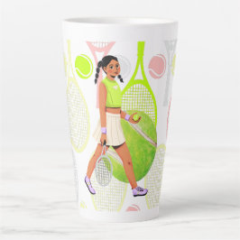 Taza De Café Latte Jugador de tenis