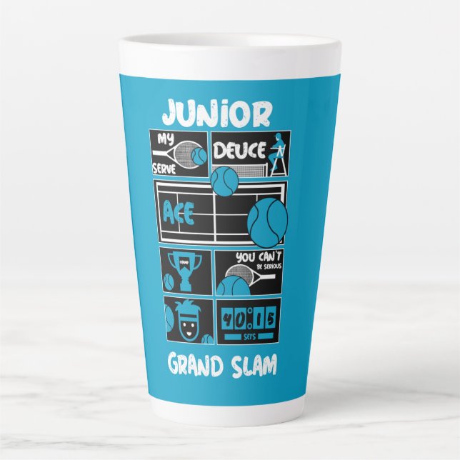 Taza De Café Latte Jugador de tenis infantil (Anverso)
