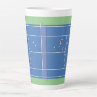 Jugador de tenis moderno en la pista de tenis azul