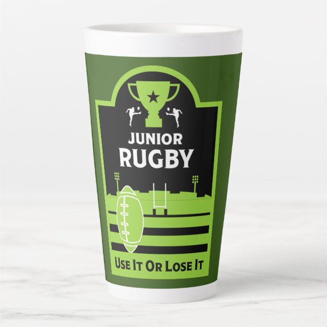 Taza De Café Latte Jugadores Junior Rugby (Anverso)