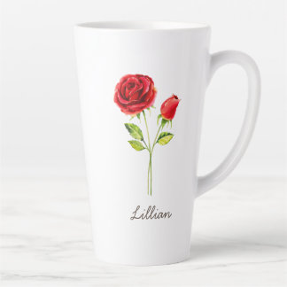 Taza De Café Latte June Birth Month Flower Rosa
