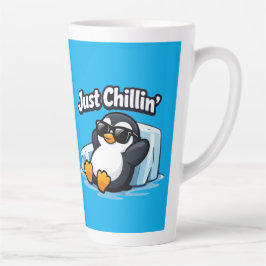 Taza De Café Latte JUST CHILLING PINGUIN Throw Pillow