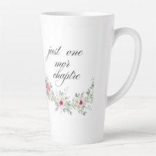 Taza De Café Latte Just One More Chapter Café Libros Diseño Floral
