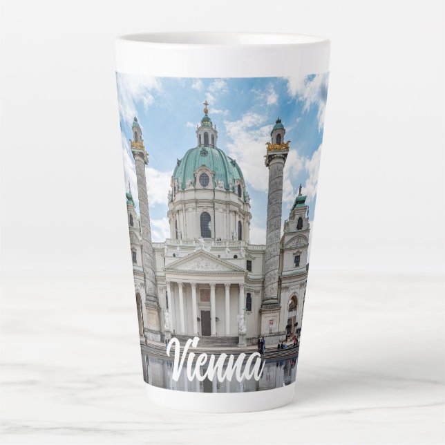 Taza De Café Latte Karlfalche en Viena, Austria (Anverso)