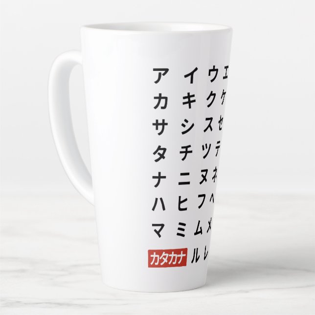 Taza De Café Latte Katakana (Ángulo izquierdo)
