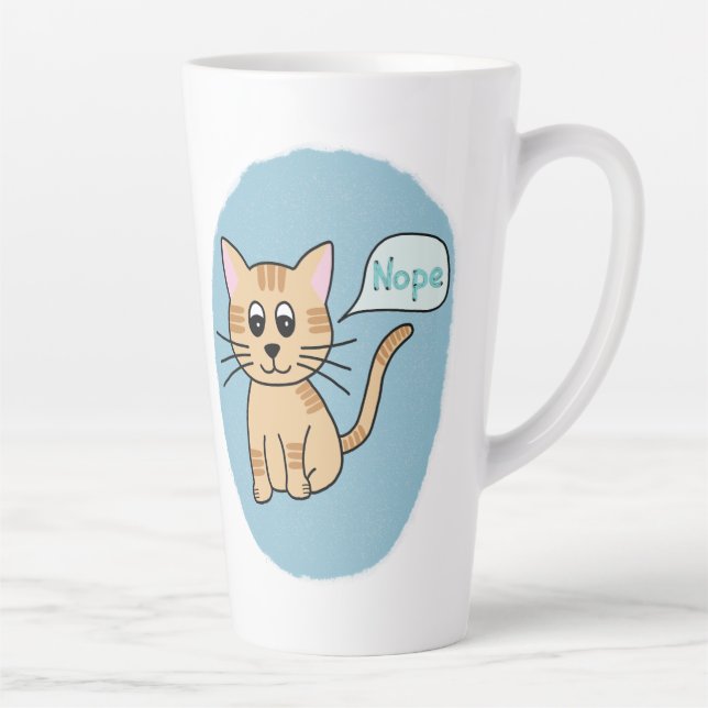 Taza De Café Latte Katze sagt NOPE (Derecha)