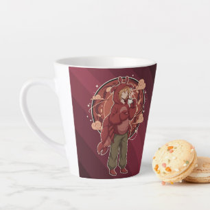 Taza De Café Latte Kawaii Lobster Barista: Arte de Café en el Frente