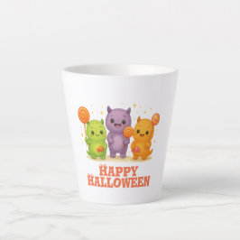 Taza De Café Latte Kawaii Monsters & Lollipops Halloween