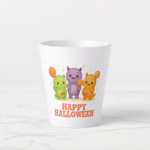 Taza De Café Latte Kawaii Monsters & Lollipops Halloween