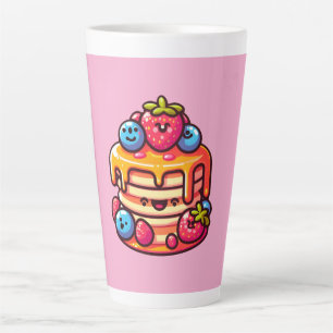 Taza De Café Latte Kawaii Pancake Desayuno lindo Diseño de comida