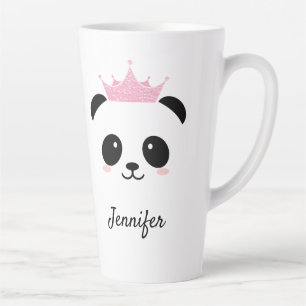 Taza De Café Latte Kawaii panda mona reina personalizada