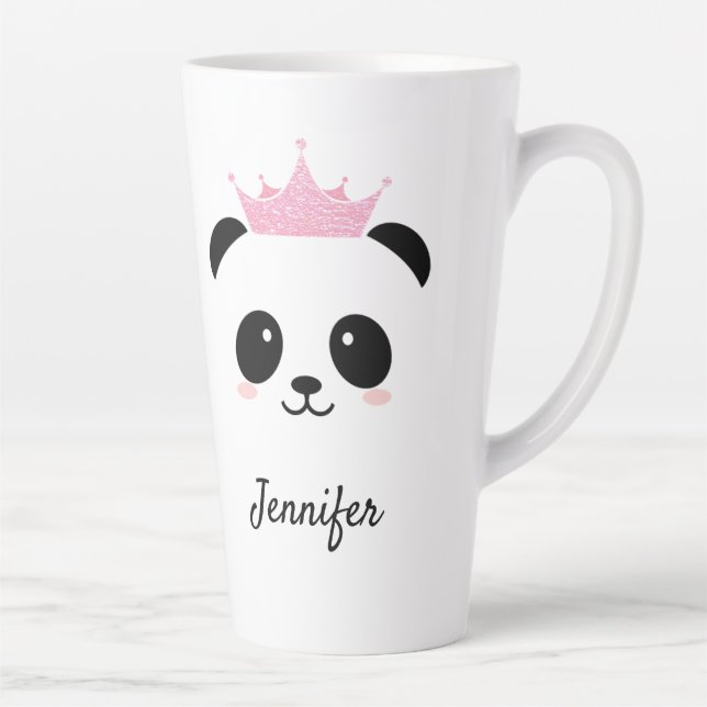 Taza De Café Latte Kawaii panda mona reina personalizada (Derecha)