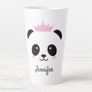 Taza De Café Latte Kawaii panda mona reina personalizada
