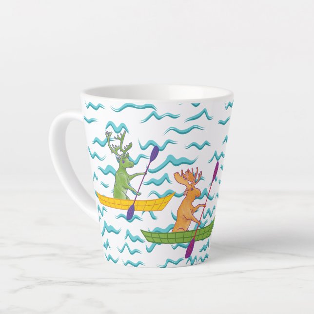 Taza De Café Latte Kayakers (Ángulo izquierdo)
