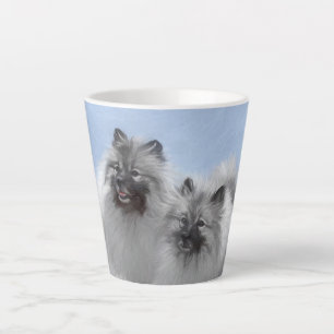 Taza De Café Latte Keeshond Pair de Kees pintura animal original