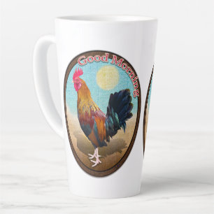 Taza De Café Latte Key West - Gypsy Rooster Buenos Días Óvalo Vintage
