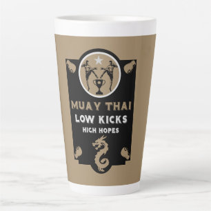 Taza De Café Latte Kickboxer Muay Thai Deporte