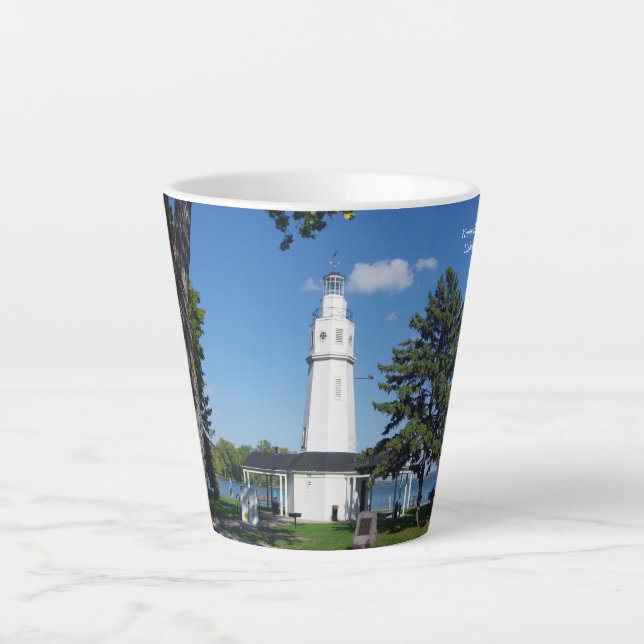 Taza De Café Latte Kimberly Point Lighthouse latte glass (Anverso)
