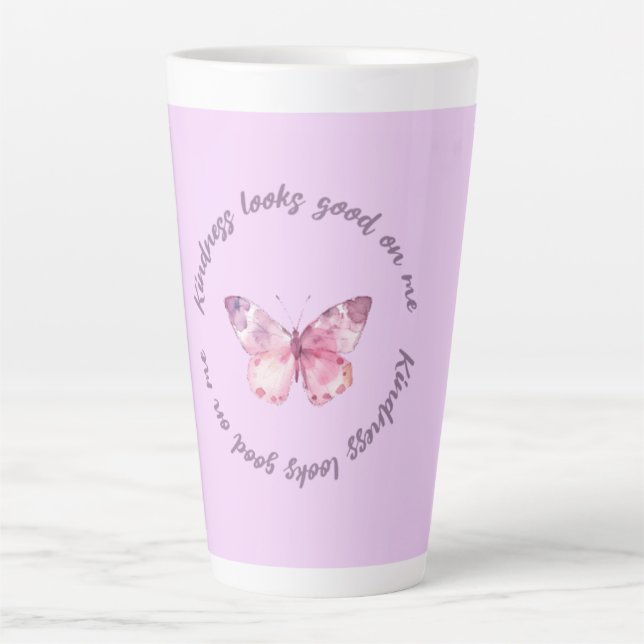 Taza De Café Latte Kindness Mug“Kindness Looks Good On Me” Coffee mug (Anverso)