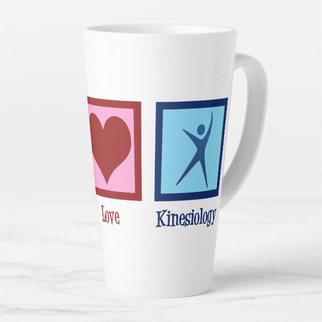 Taza De Café Latte Kinesiólogo Paz Amor Kinesiología (Ángulo derecho)