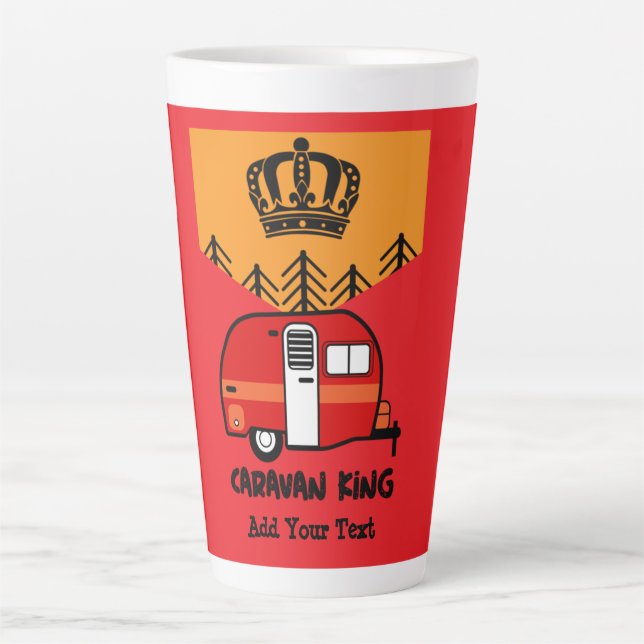 Taza De Café Latte King of the Camper - Gracioso camping RV Coffee Mu (Anverso)
