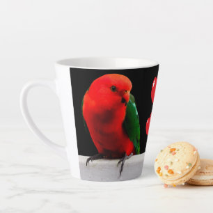 Taza De Café Latte King Parrots en el amor Latte Mug