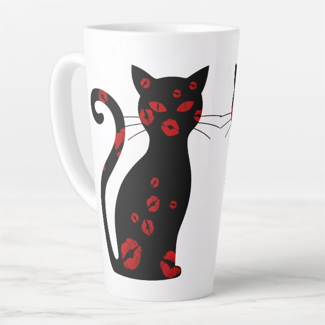 Taza De Café Latte Kissy Kat Latte Mug (Ángulo izquierdo)
