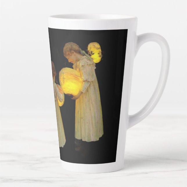 Taza De Café Latte Klimt-Inspired Surreal Collage (Derecha)