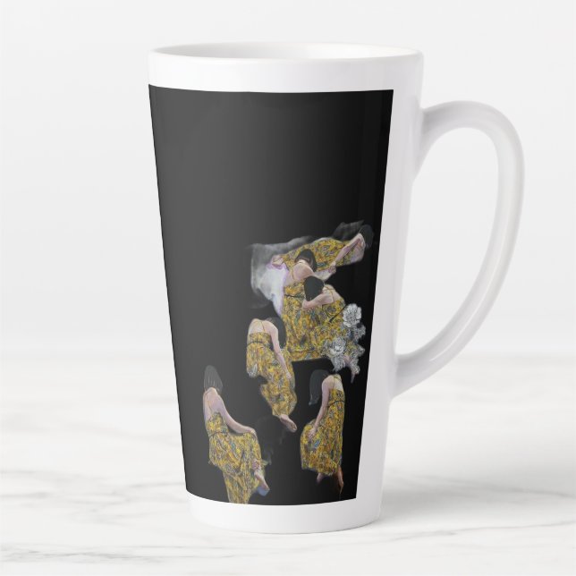 Taza De Café Latte Klimt-Inspired Surreal Collage (Derecha)