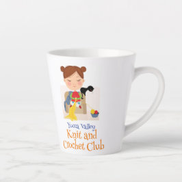 Taza De Café Latte Knit y Crochet Club del Valle de Yucca - Texto edi