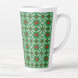 Taza De Café Latte Knitted Christmas pattern