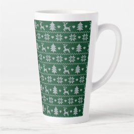 Taza De Café Latte Knitted seamless Christmas pattern