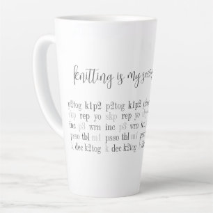 Taza De Café Latte KNITTING ES MI SEGUNDO IDIOMA Tall Latte Mug