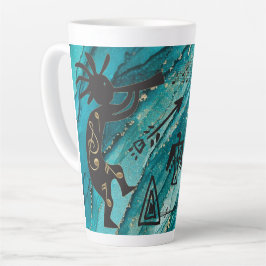 Taza De Café Latte Kokopelli, estadounidense de origen petroglifo