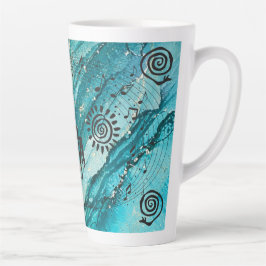 Taza De Café Latte Kokopelli, estadounidense de origen petroglifo
