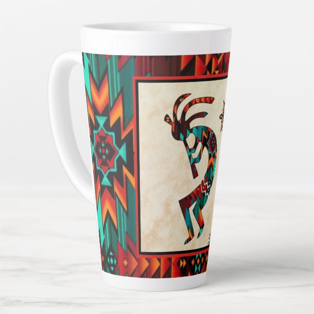 Taza De Café Latte Kokopelli Latte Mug del Suroeste (Ángulo izquierdo)