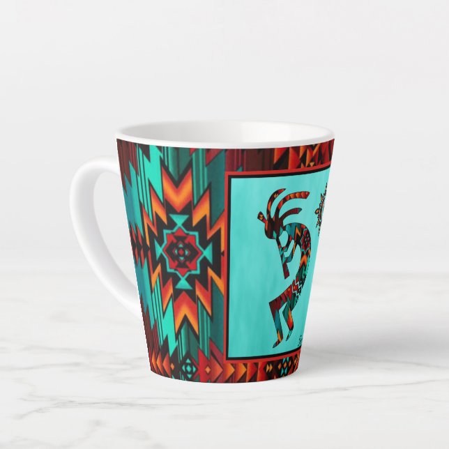 Taza De Café Latte Kokopelli Latte Mug del Suroeste (Ángulo izquierdo)
