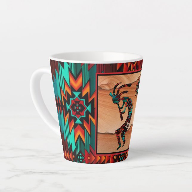 Taza De Café Latte Kokopelli Latte Mug del Suroeste (Ángulo izquierdo)