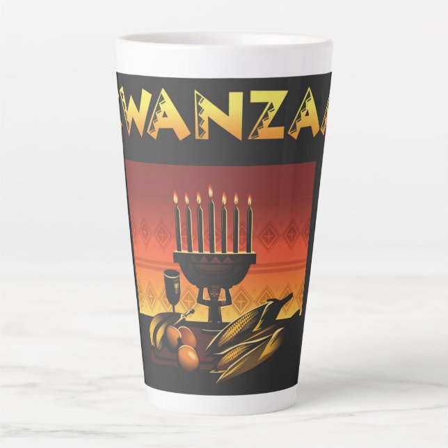 Taza De Café Latte Kwanzaa (Anverso)