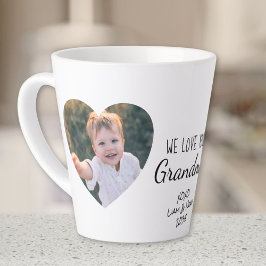 Taza De Café Latte La abuela ama tu foto personalizada