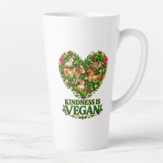 Taza De Café Latte La amabilidad es vegana: deja que tu corazón elija